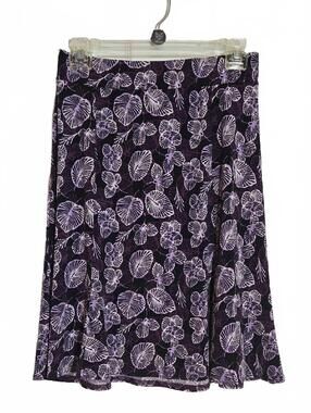 Sag Harbor Black Skirt with Lavender Floral Print Size Petite Small